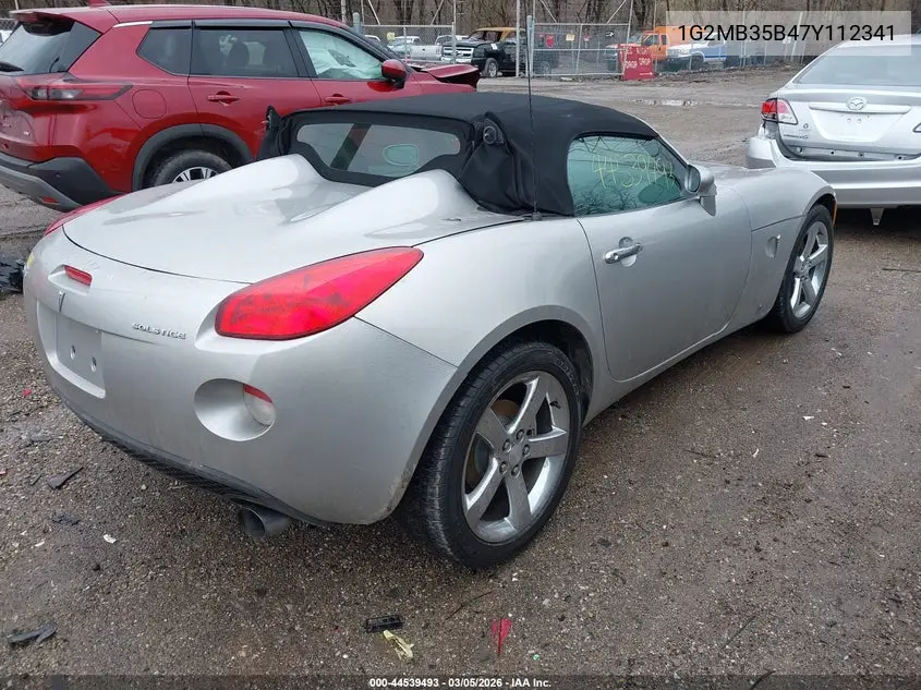 2007 Pontiac Solstice VIN: 1G2MB35B47Y112341 Lot: 44539493
