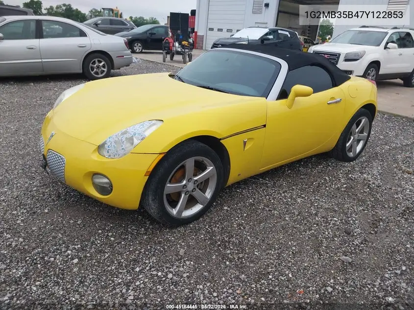 2007 Pontiac Solstice VIN: 1G2MB35B47Y122853 Lot: 45164445