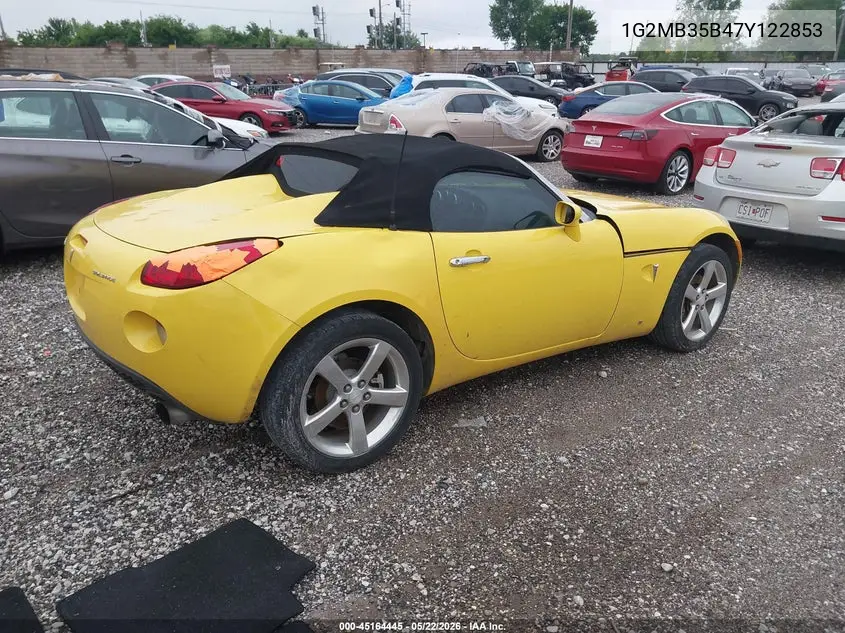 2007 Pontiac Solstice VIN: 1G2MB35B47Y122853 Lot: 45164445