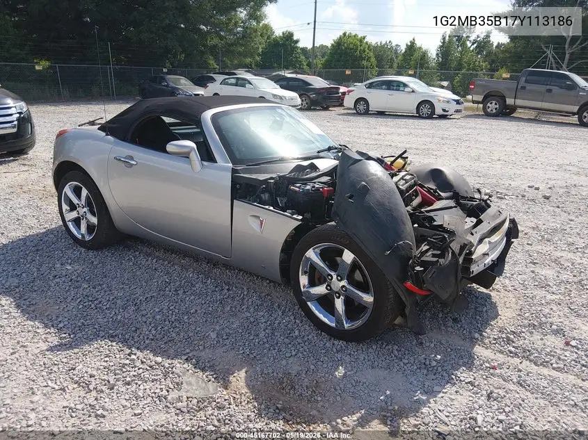 2007 Pontiac Solstice VIN: 1G2MB35B17Y113186 Lot: 45167702