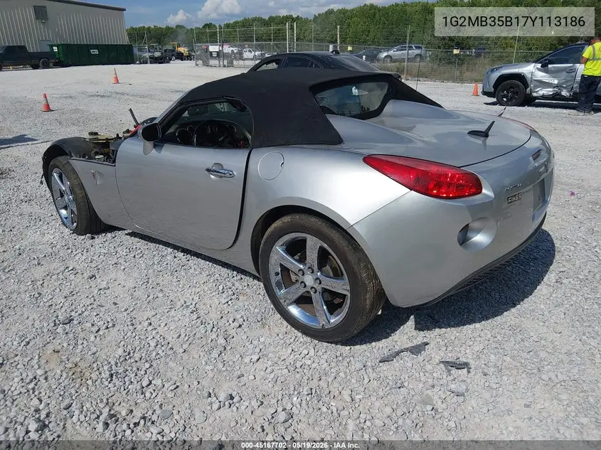 2007 Pontiac Solstice VIN: 1G2MB35B17Y113186 Lot: 45167702