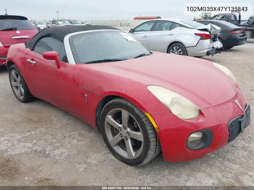 2007 Pontiac Solstice Gxp VIN: 1G2MG35X47Y135843 Lot: 45287186