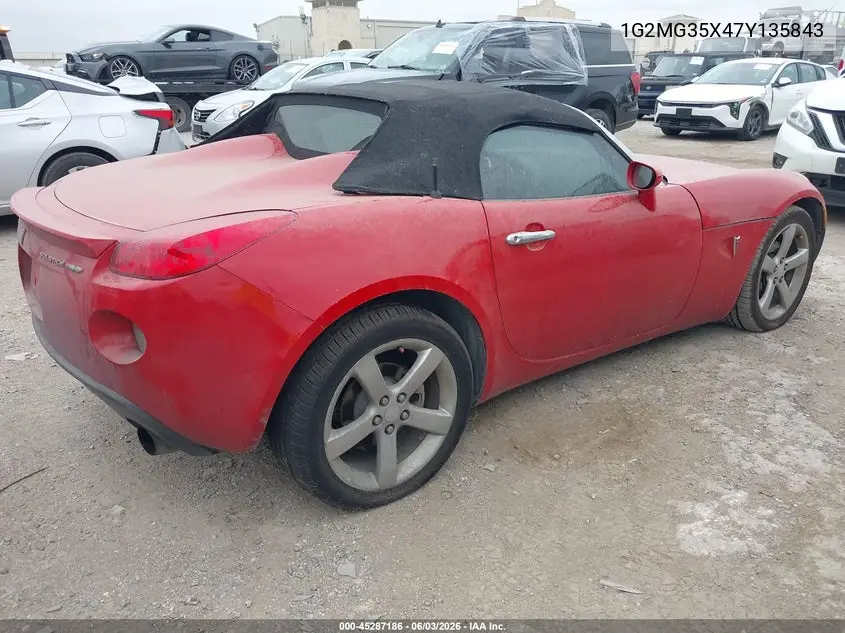 2007 Pontiac Solstice Gxp VIN: 1G2MG35X47Y135843 Lot: 45287186