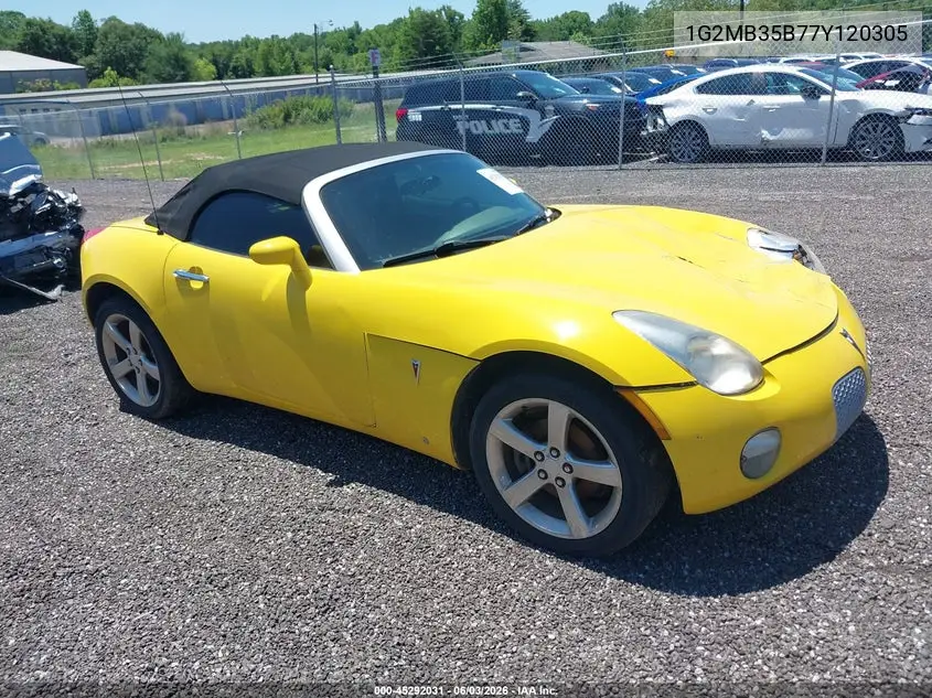 2007 Pontiac Solstice VIN: 1G2MB35B77Y120305 Lot: 45292031