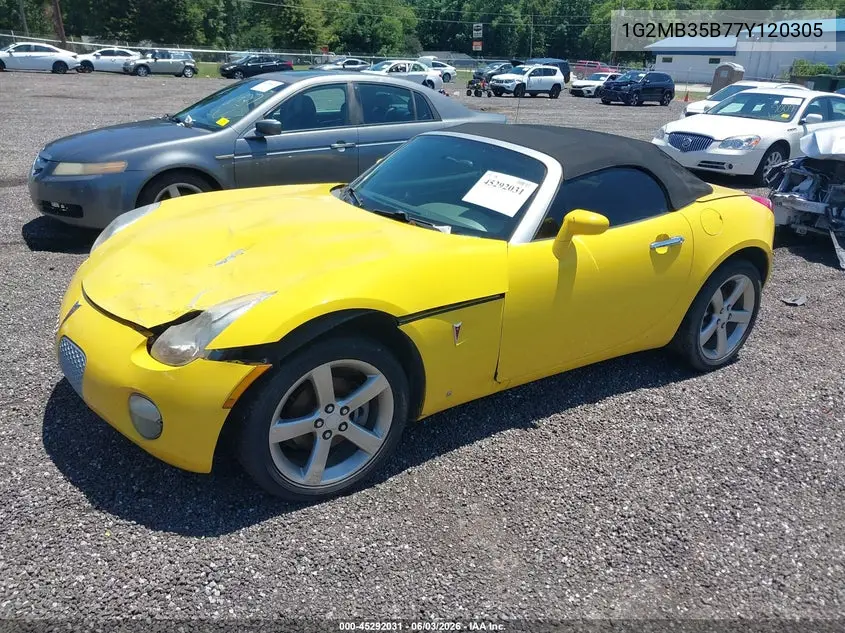 2007 Pontiac Solstice VIN: 1G2MB35B77Y120305 Lot: 45292031