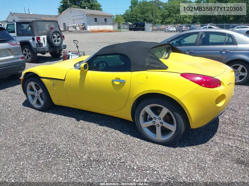 2007 Pontiac Solstice VIN: 1G2MB35B77Y120305 Lot: 45292031
