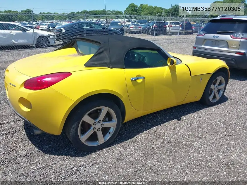 2007 Pontiac Solstice VIN: 1G2MB35B77Y120305 Lot: 45292031