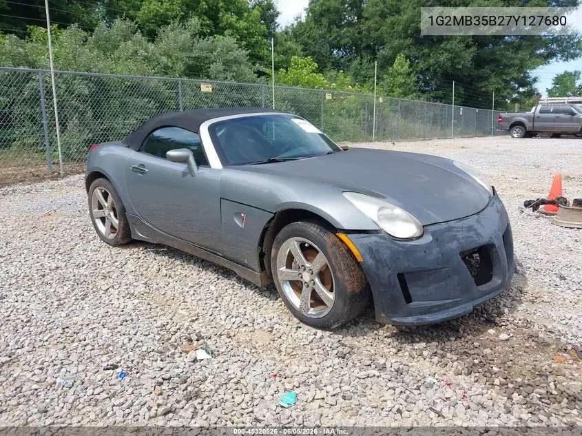 2007 Pontiac Solstice VIN: 1G2MB35B27Y127680 Lot: 45320526