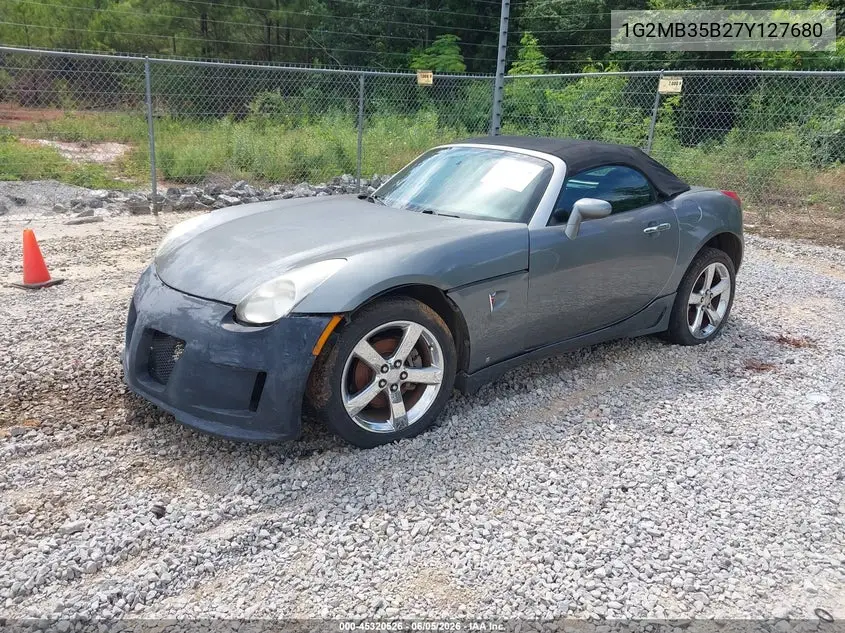 2007 Pontiac Solstice VIN: 1G2MB35B27Y127680 Lot: 45320526
