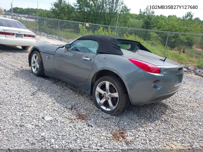 2007 Pontiac Solstice VIN: 1G2MB35B27Y127680 Lot: 45320526