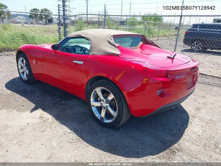 2007 Pontiac Solstice VIN: 1G2MB35B07Y128942 Lot: 45327412