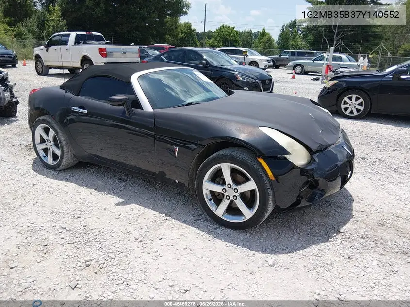 2007 Pontiac Solstice VIN: 1G2MB35B37Y140552 Lot: 45459278
