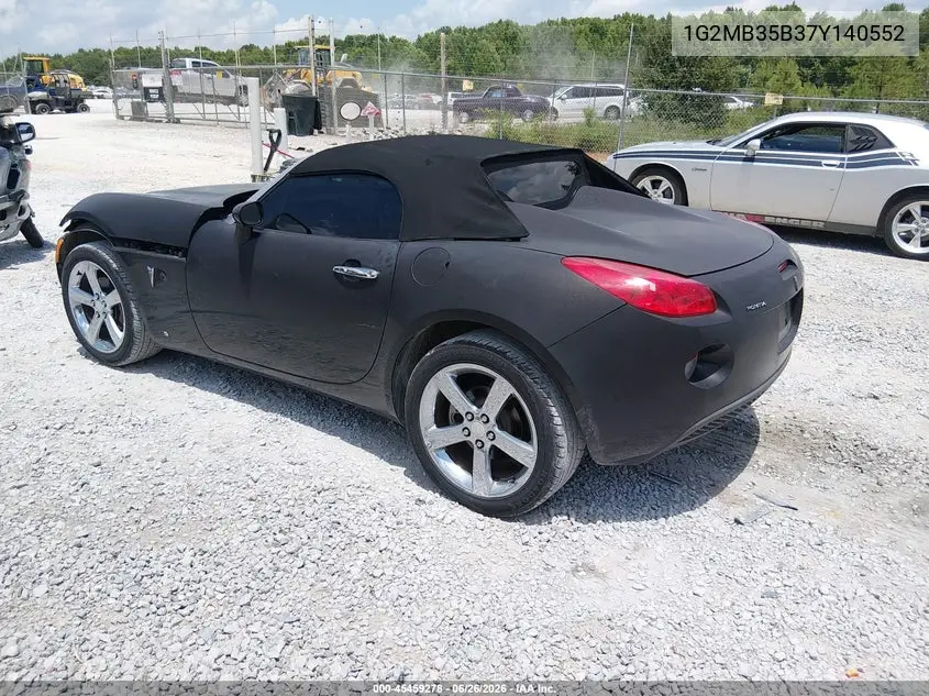 2007 Pontiac Solstice VIN: 1G2MB35B37Y140552 Lot: 45459278