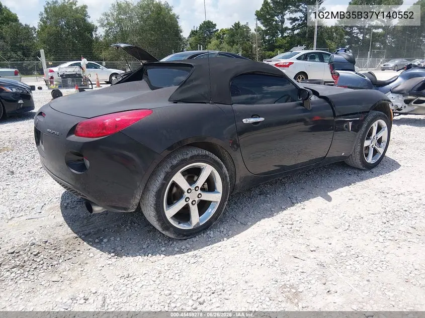 2007 Pontiac Solstice VIN: 1G2MB35B37Y140552 Lot: 45459278