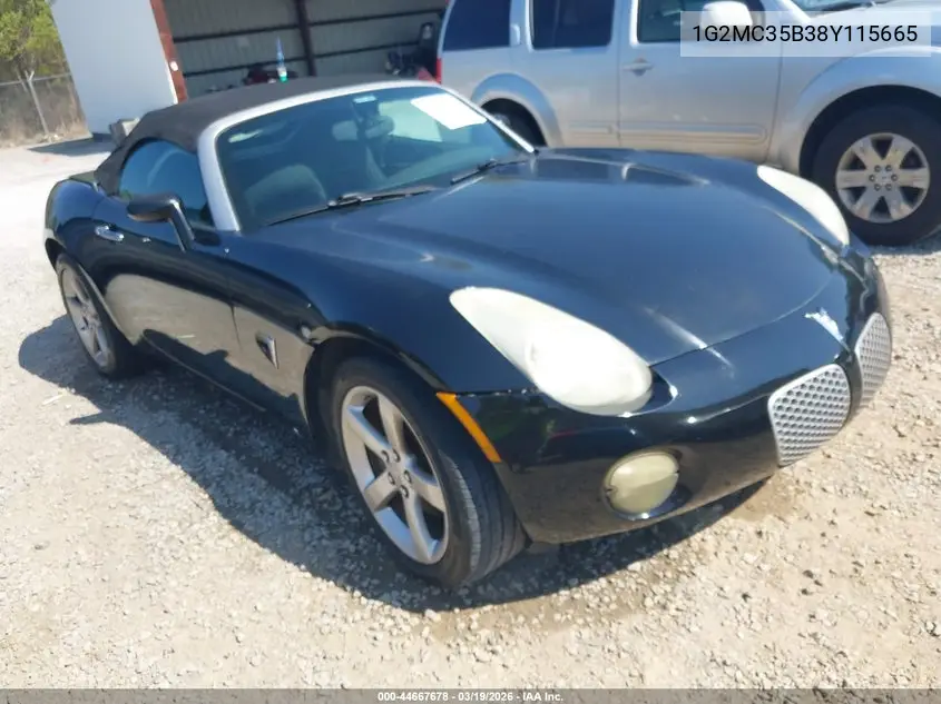 2008 Pontiac Solstice VIN: 1G2MC35B38Y115665 Lot: 44667678