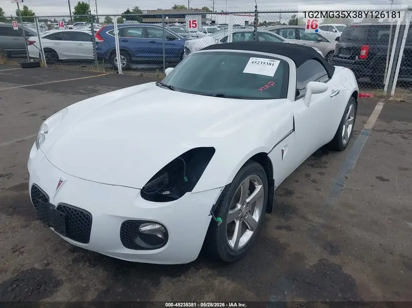 2008 Pontiac Solstice Gxp VIN: 1G2MG35X38Y126181 Lot: 45235381