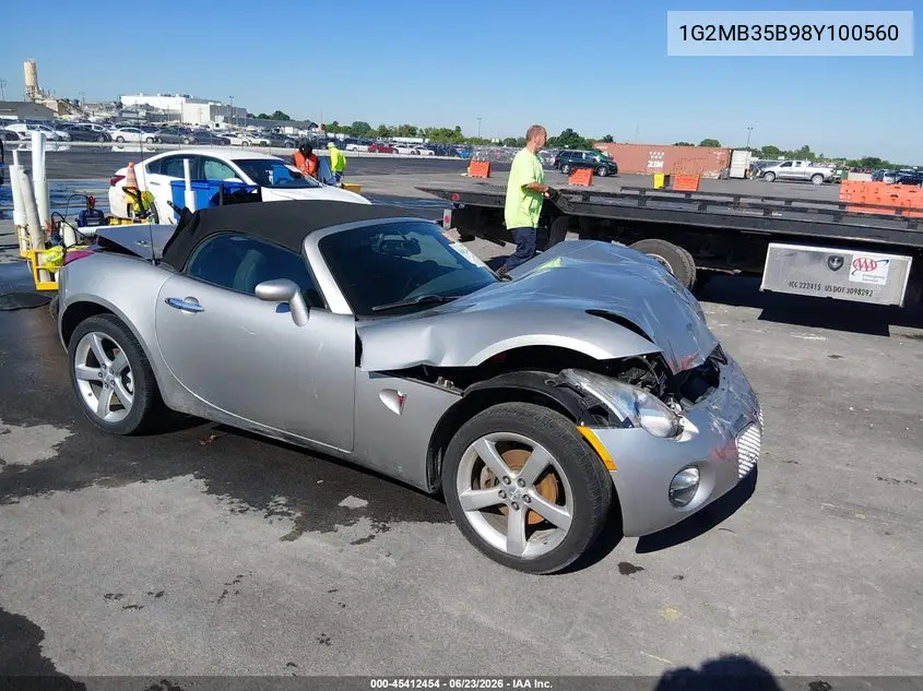 2008 Pontiac Solstice VIN: 1G2MB35B98Y100560 Lot: 45412454