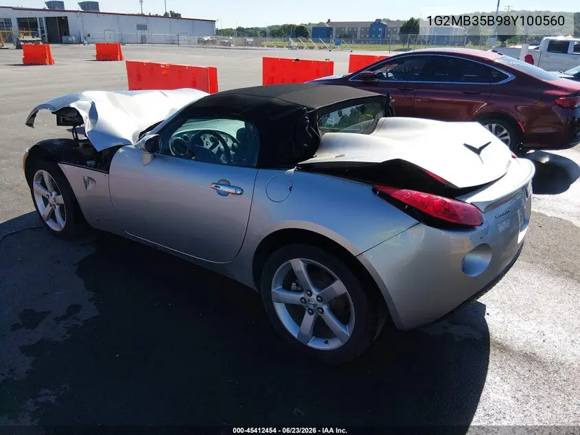 2008 Pontiac Solstice VIN: 1G2MB35B98Y100560 Lot: 45412454