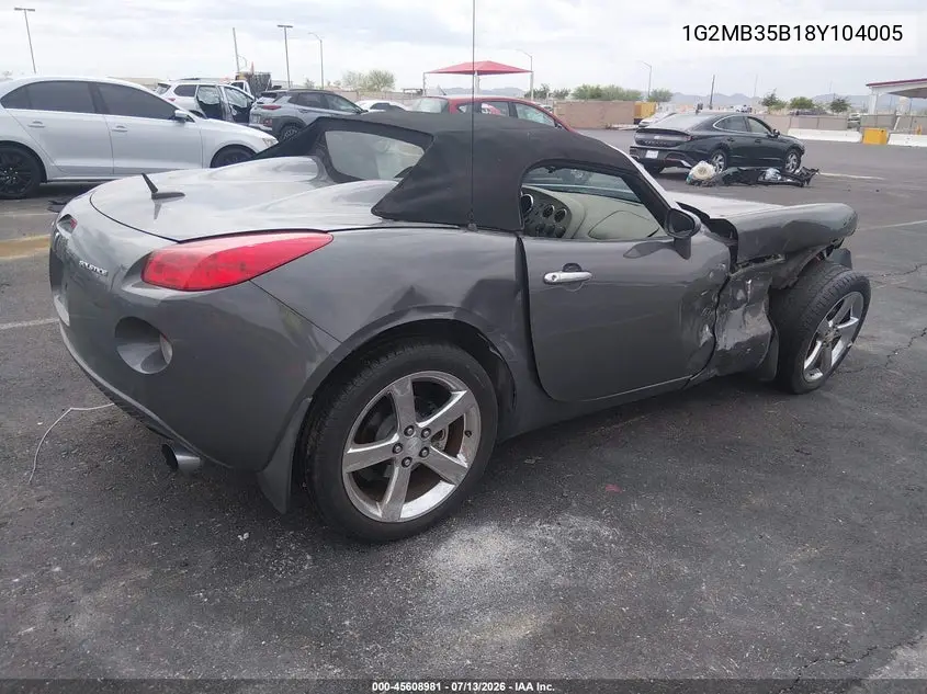 2008 Pontiac Solstice VIN: 1G2MB35B18Y104005 Lot: 45608981