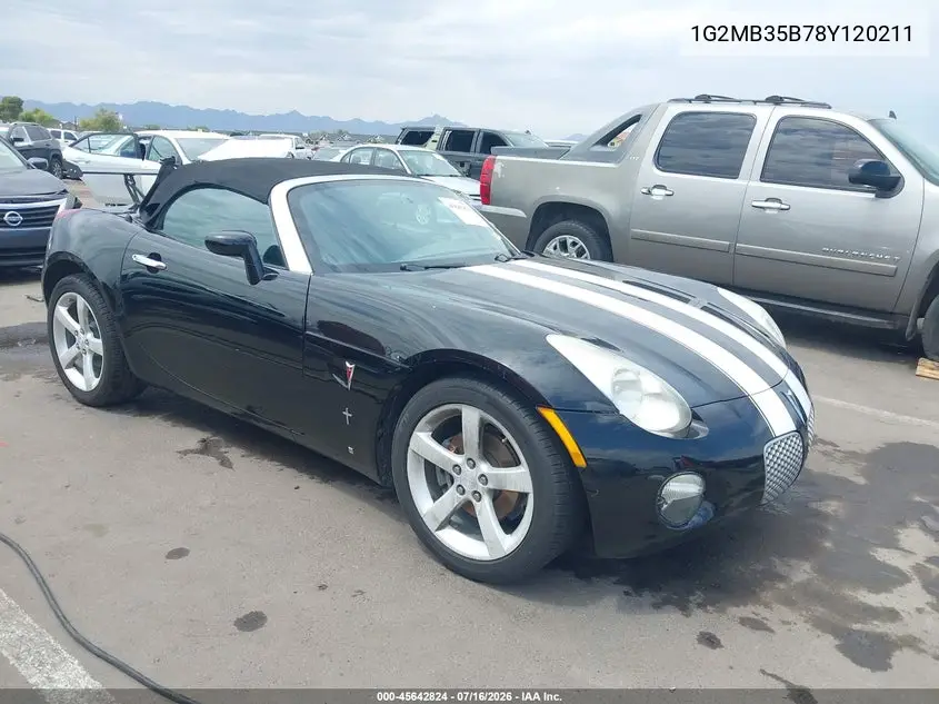 2008 Pontiac Solstice VIN: 1G2MB35B78Y120211 Lot: 45642824