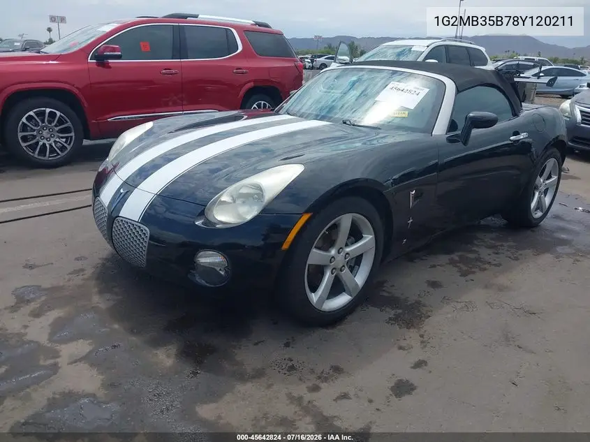2008 Pontiac Solstice VIN: 1G2MB35B78Y120211 Lot: 45642824