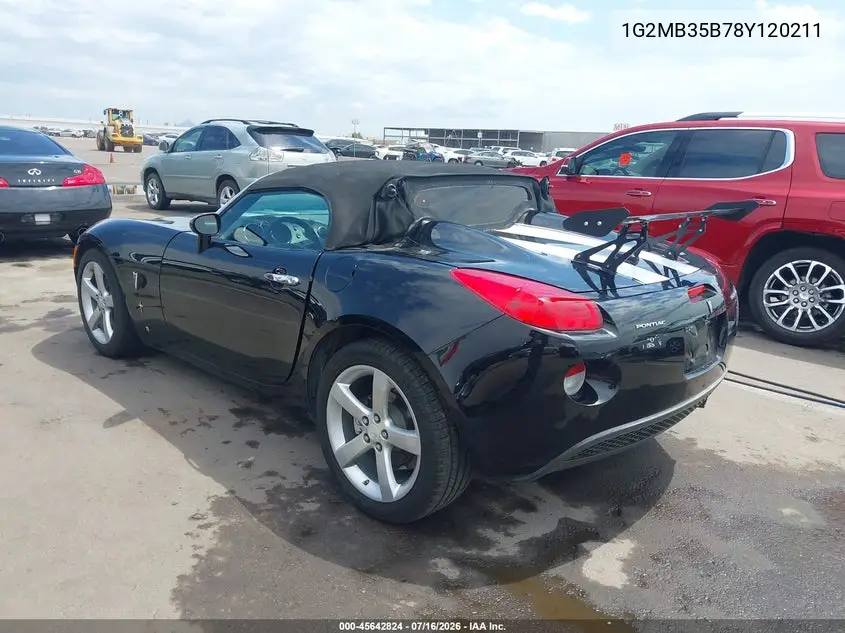 2008 Pontiac Solstice VIN: 1G2MB35B78Y120211 Lot: 45642824