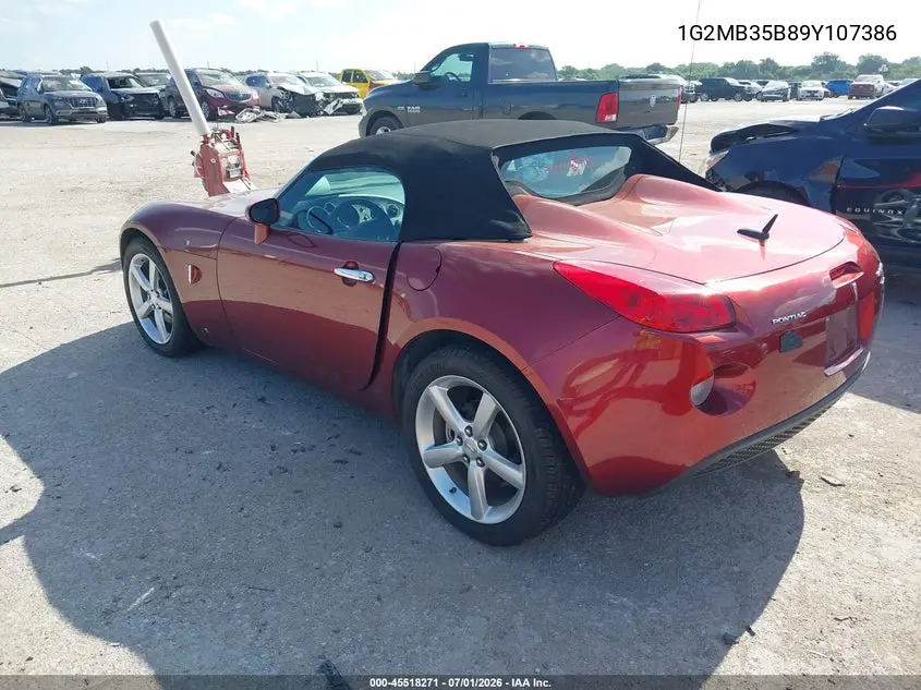 2009 Pontiac Solstice VIN: 1G2MB35B89Y107386 Lot: 45518271