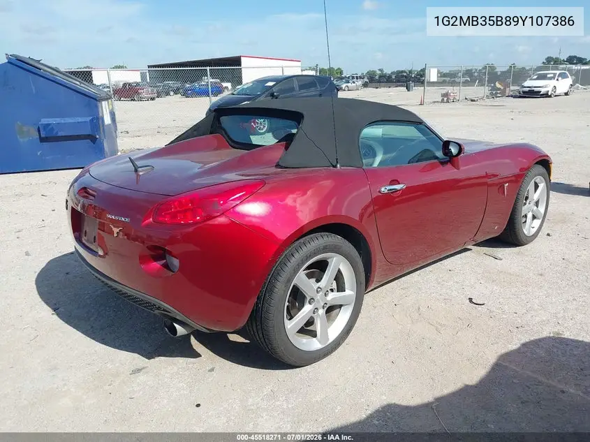 2009 Pontiac Solstice VIN: 1G2MB35B89Y107386 Lot: 45518271