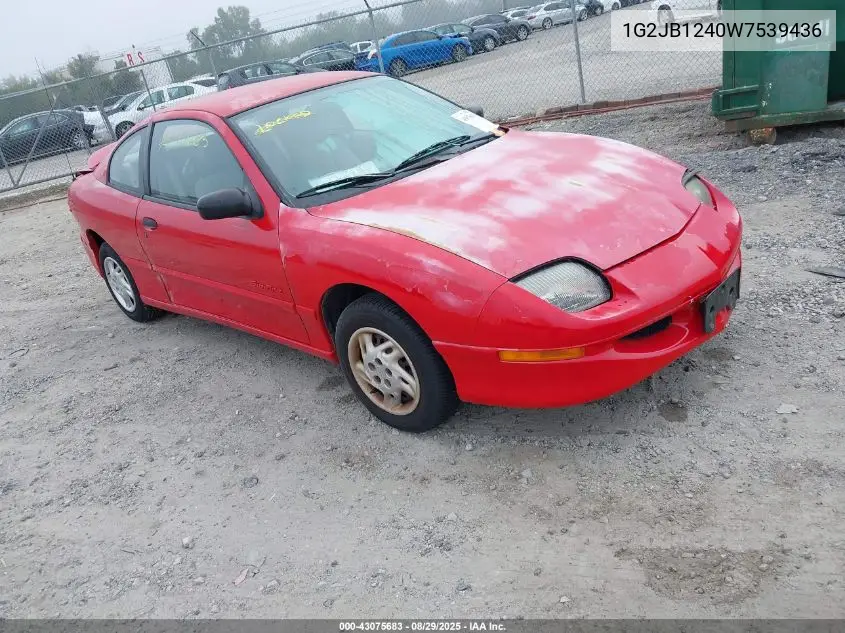 1998 Pontiac Sunfire Se VIN: 1G2JB1240W7539436 Lot: 43075683