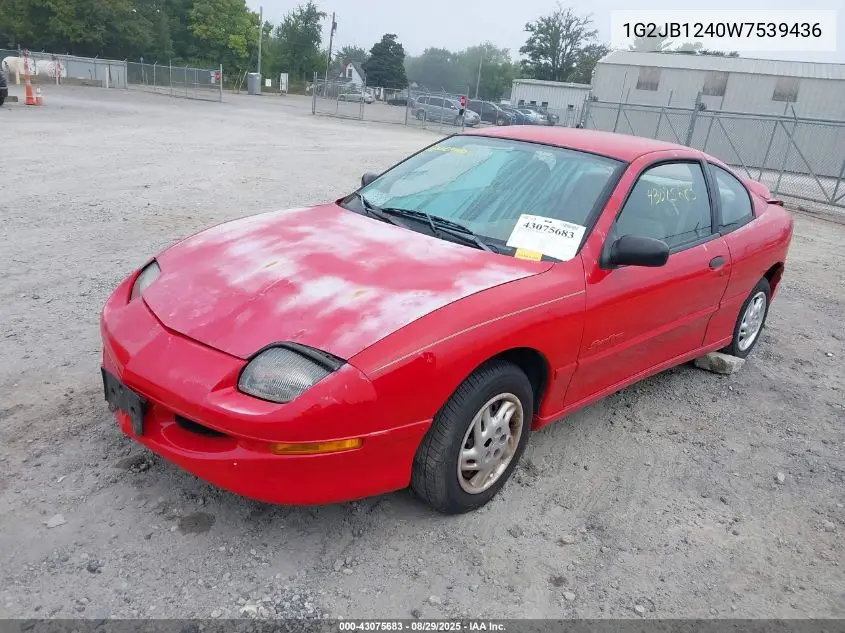 1998 Pontiac Sunfire Se VIN: 1G2JB1240W7539436 Lot: 43075683