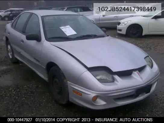 2001 Pontiac Sunfire VIN: 1G2JB524417398449 Lot: 10447927