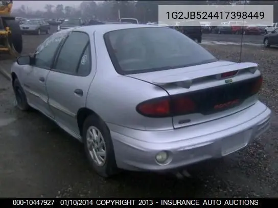2001 Pontiac Sunfire VIN: 1G2JB524417398449 Lot: 10447927