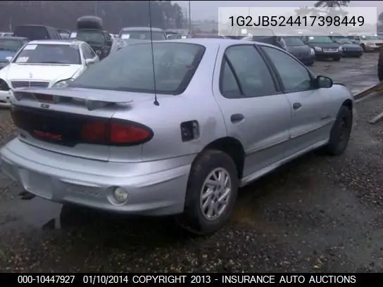 2001 Pontiac Sunfire VIN: 1G2JB524417398449 Lot: 10447927