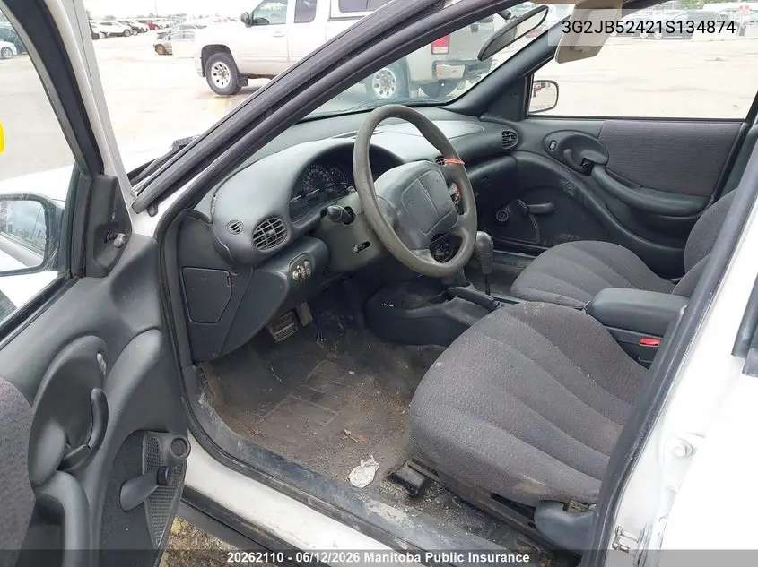 2001 Pontiac Sunfire Sl VIN: 3G2JB52421S134874 Lot: 20262110