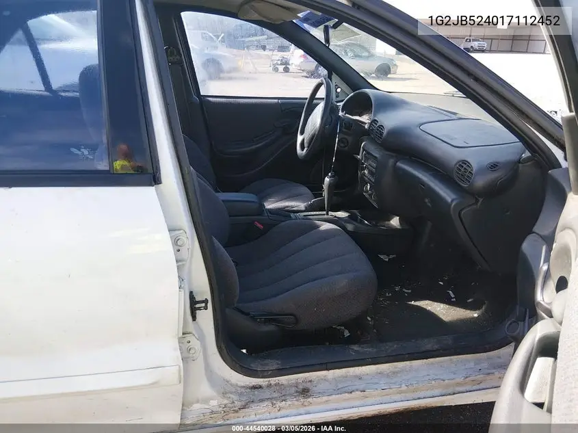 2001 Pontiac Sunfire Se VIN: 1G2JB524017112452 Lot: 44540028