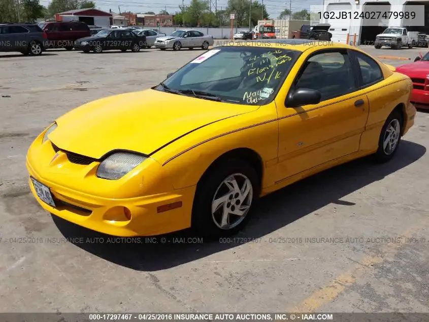 2002 Pontiac Sunfire Se VIN: 1G2JB124027479989 Lot: 17297467