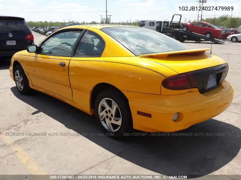 2002 Pontiac Sunfire Se VIN: 1G2JB124027479989 Lot: 17297467