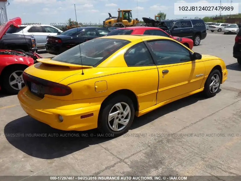 2002 Pontiac Sunfire Se VIN: 1G2JB124027479989 Lot: 17297467
