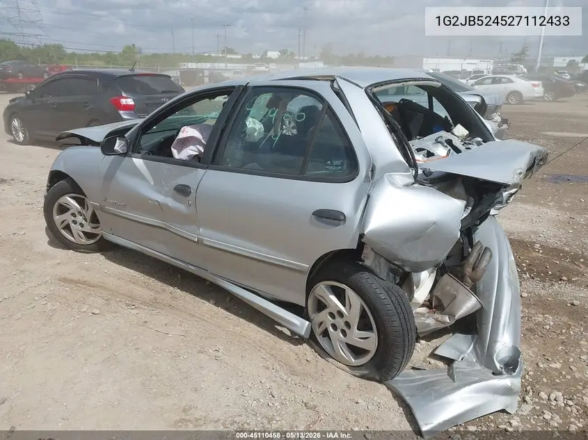 2002 Pontiac Sunfire Se VIN: 1G2JB524527112433 Lot: 45110458