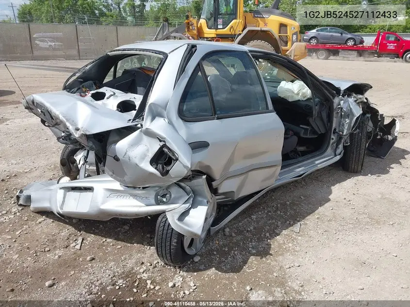 2002 Pontiac Sunfire Se VIN: 1G2JB524527112433 Lot: 45110458
