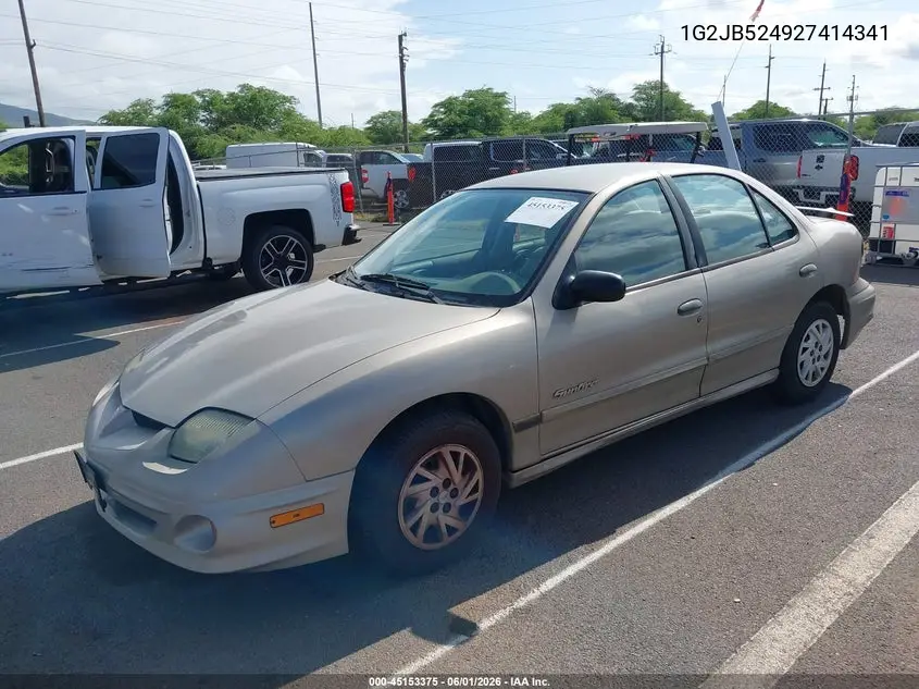 2002 Pontiac Sunfire Se VIN: 1G2JB524927414341 Lot: 45153375