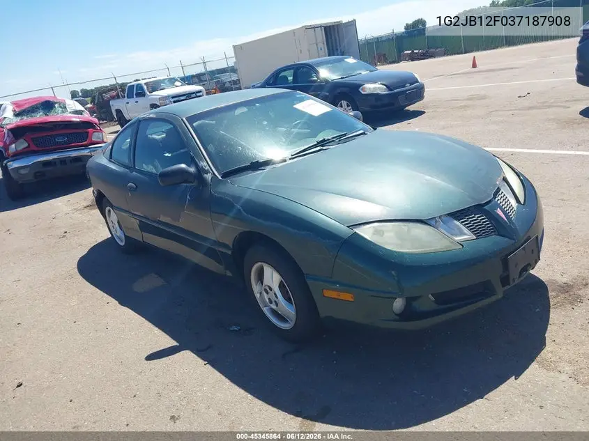 2003 Pontiac Sunfire VIN: 1G2JB12F037187908 Lot: 45345864