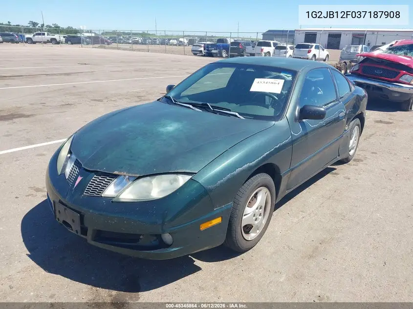 2003 Pontiac Sunfire VIN: 1G2JB12F037187908 Lot: 45345864