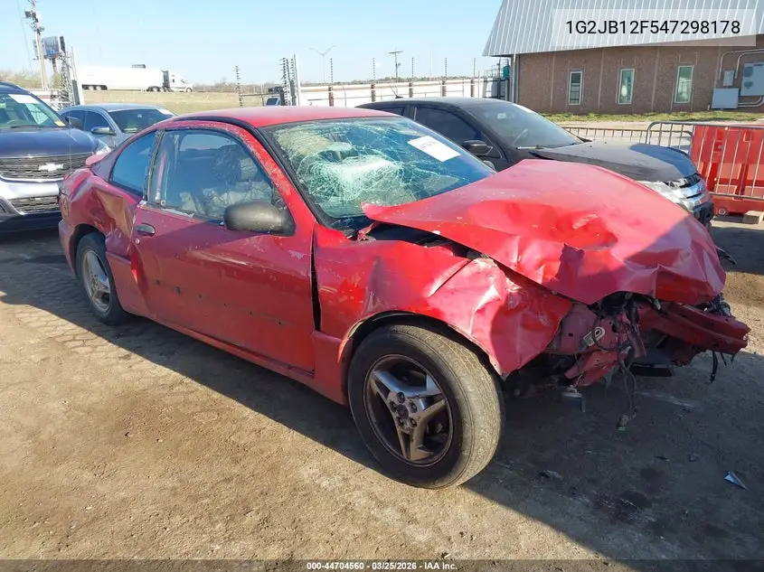 2004 Pontiac Sunfire VIN: 1G2JB12F547298178 Lot: 44704560