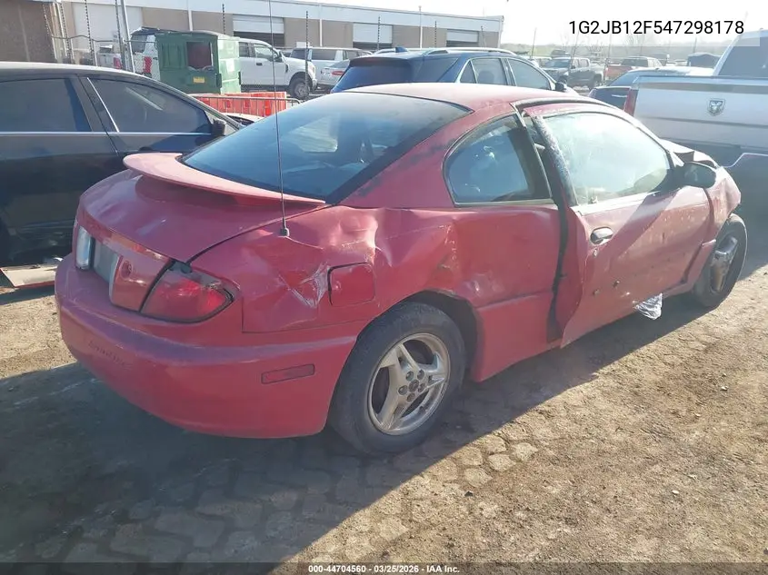 2004 Pontiac Sunfire VIN: 1G2JB12F547298178 Lot: 44704560