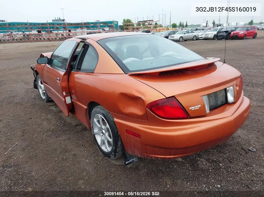 2005 Pontiac Sunfire VIN: 3G2JB12F45S160019 Lot: 30091404