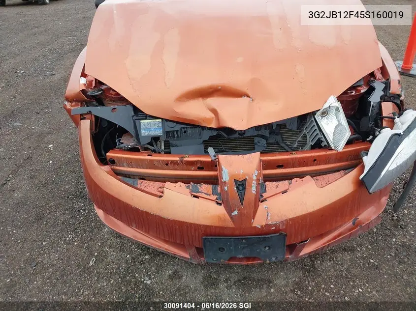 2005 Pontiac Sunfire VIN: 3G2JB12F45S160019 Lot: 30091404