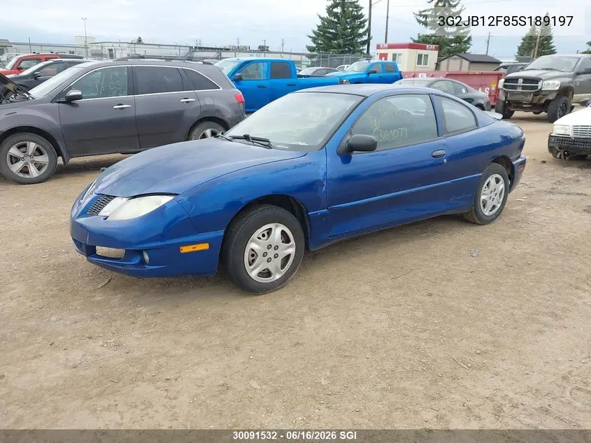 2005 Pontiac Sunfire VIN: 3G2JB12F85S189197 Lot: 30091532
