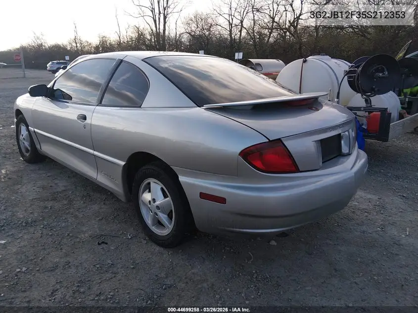 2005 Pontiac Sunfire VIN: 3G2JB12F35S212353 Lot: 44699258