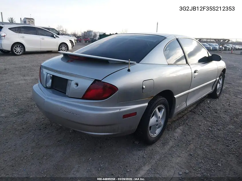 2005 Pontiac Sunfire VIN: 3G2JB12F35S212353 Lot: 44699258